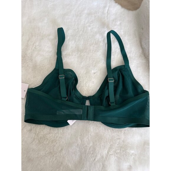 Auden Mesh size 40C Unlined Demi Bra Comfort Wire Deep Green NEW - Picture 4 of 5